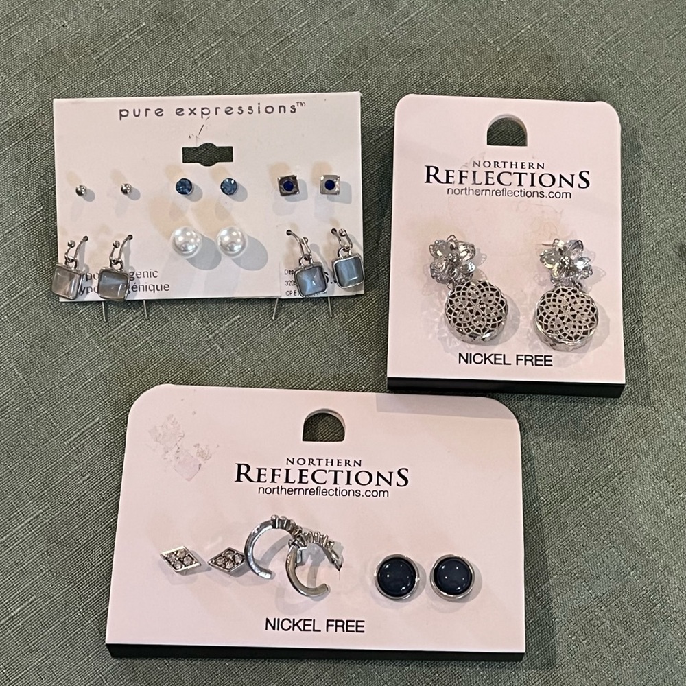 Northern Reflections Silver and Blue Earring Collection